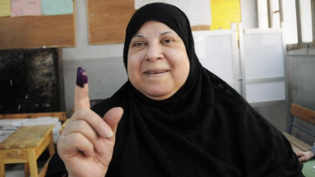 Egyptians vote in first free election in nation's history