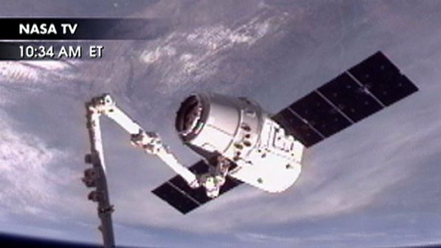Cargo Ship Docks with Int’l Space Station