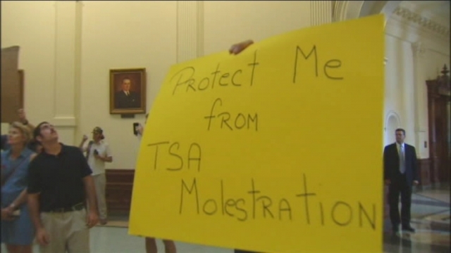Protesters Angered at Senators for Backing Down to TSA