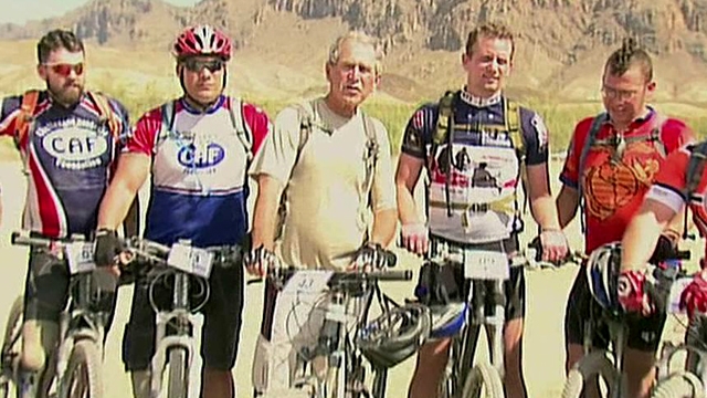Former President Bush Rides with Wounded Warriors