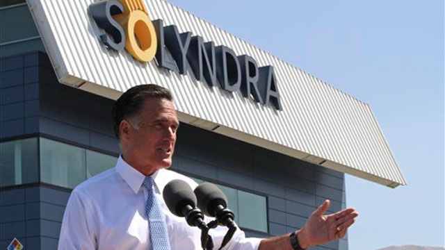 Romney pays surprise visit to defunct solar panel company