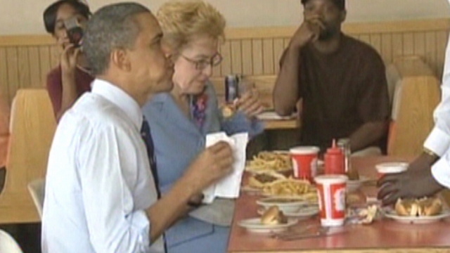 Pres. Obama Surprises Lunch Crowd in Toledo