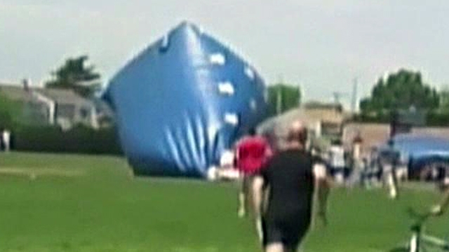 Children's Bounce House Goes Airborne