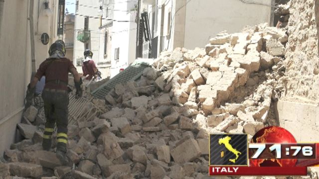 Around the World: Explosion levels buildings in Italy