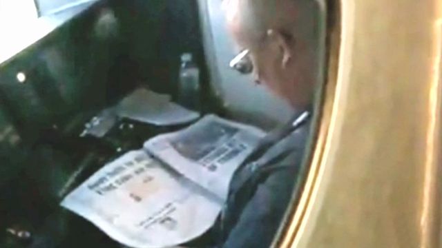 Train conductor caught reading newspaper on the job