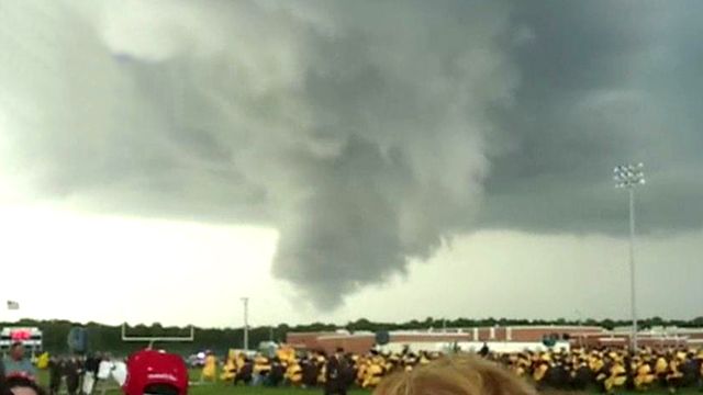 Tornado crashes graduation?