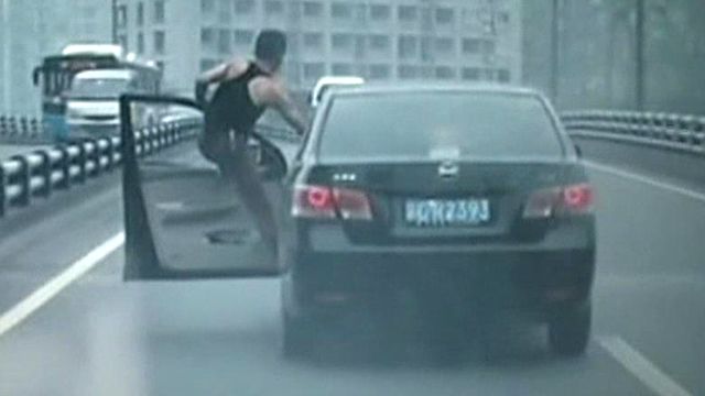 Daredevil driver's dangerous stunt
