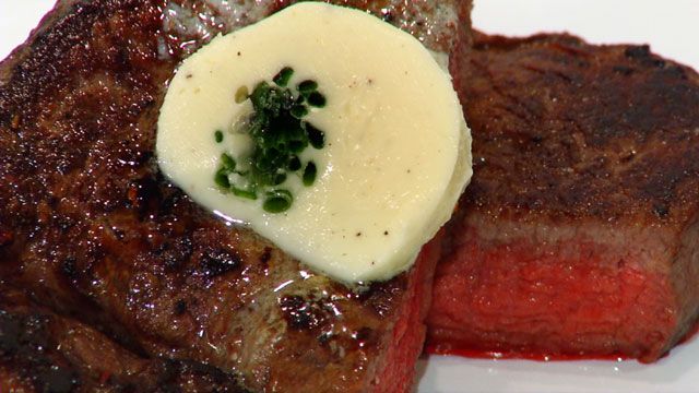 Filet Mignon Steak With Chive Butter