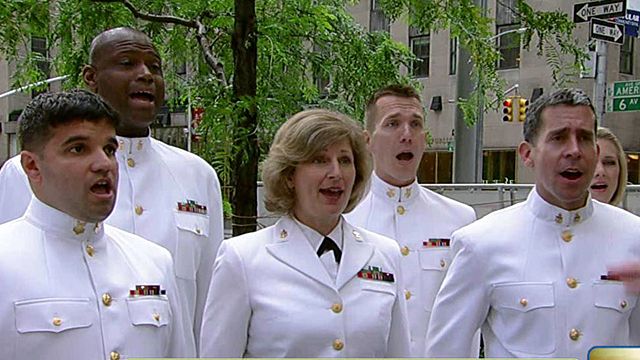 Navy Sea Chanters sing anthem on Flag Day