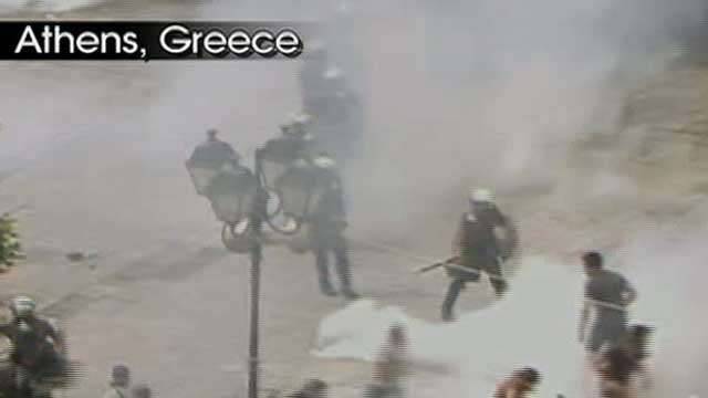 Protesters Clash with Police in Athens