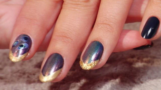 How to Create a Metallic Mood Ring Manicure