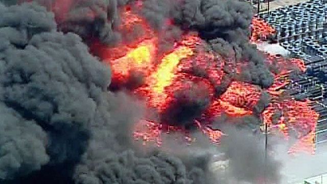 Firefighters Battle Massive Factory Fire