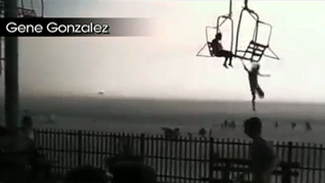 Girl Leaps from Ski Lift in Lightning Storm