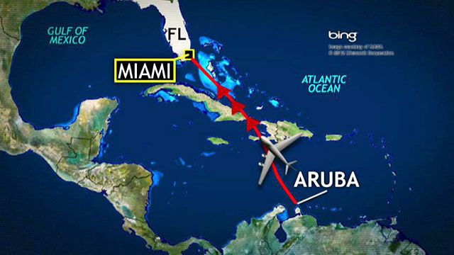 Turbulence rocks flight from Aruba to Miami