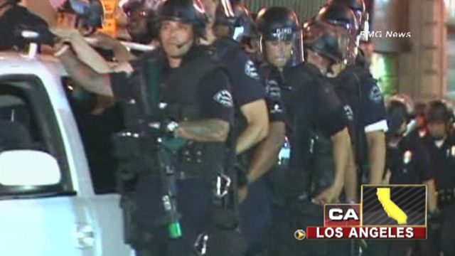 Across America:  Police, demonstrators clash in Los Angeles