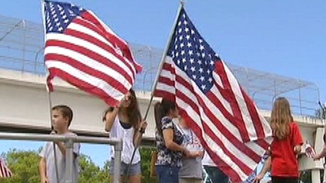 Firefighters told to remove American flags from trucks