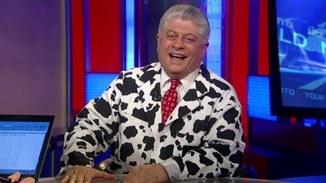 Napolitano keeps promise and wears 'cow' jacket