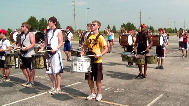 High School Marching Band Battles Heat in Indiana