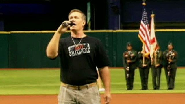 Wrongly convicted man sings National Anthem