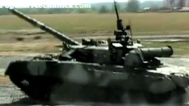 Russian Tanks Practice for Arms Show