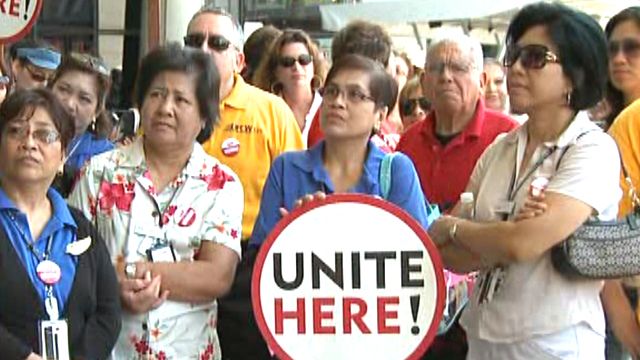 Airport Workers Rally to Save Jobs