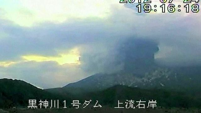 Powerful volcanic eruption spews flames, ash