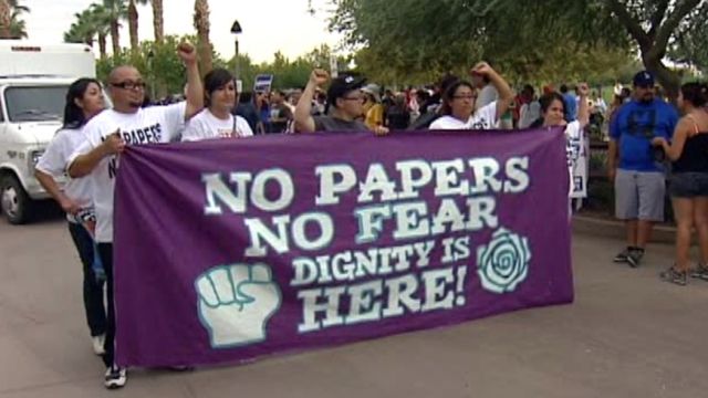 Arizona residents protest immigration bill
