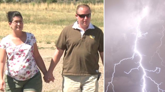 Pregnant woman, husband struck by lightning