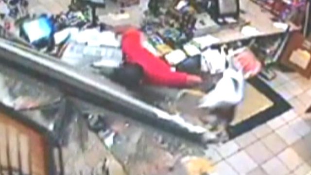 Clerk escapes death after car plows into store