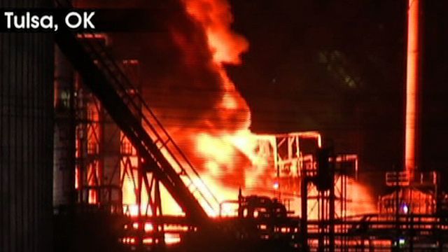 Explosion Causes Massive Fire at Oil Refinery