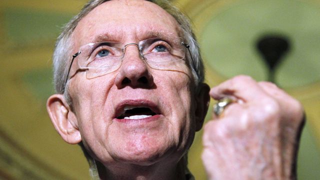 Harry Reid hurling accusations on the Senate floor