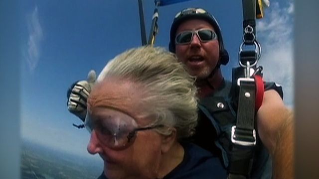 90-Year-Old Goes Skydiving with Family