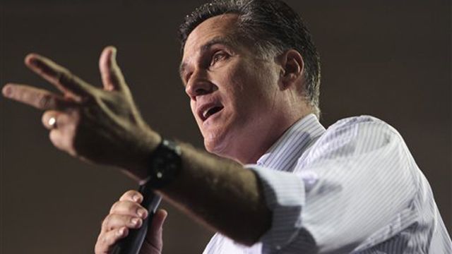 Mitt Romney address crowd in North Carolina