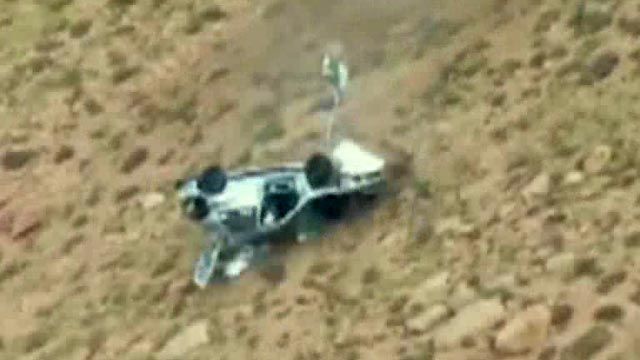 Racecar plunges off mountain course