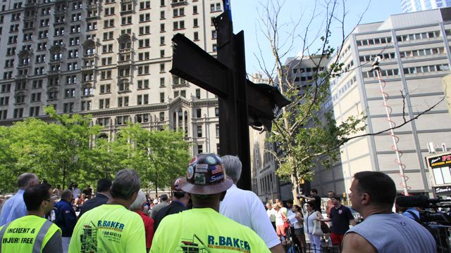 Atheist group sues over steel cross at 9/11 memorial