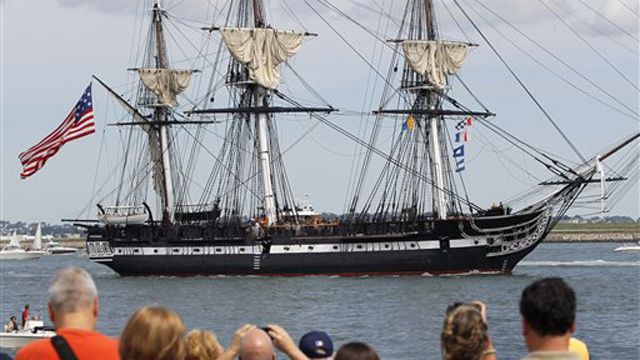 USS Constitution sets sail on historic cruise outside Boston