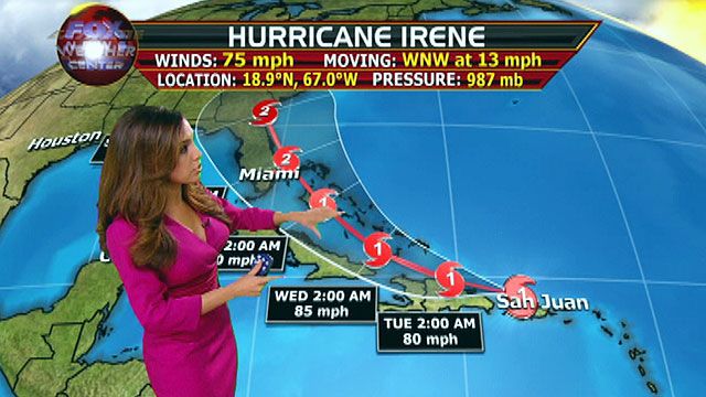 Irene Becomes a Hurricane Over Puerto Rico