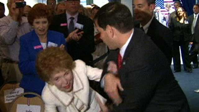 Nancy Reagan Stumbles During Event