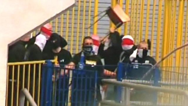 Soccer Hooligans Clash With Police in Poland
