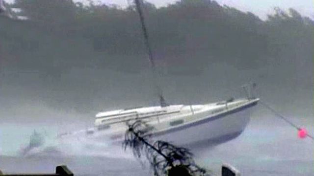Boat Tossed About in Irene Storm Surge