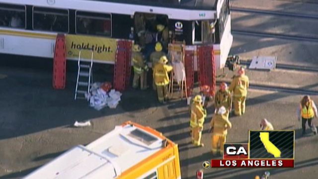 Across America: Train collides with bus in Los Angeles
