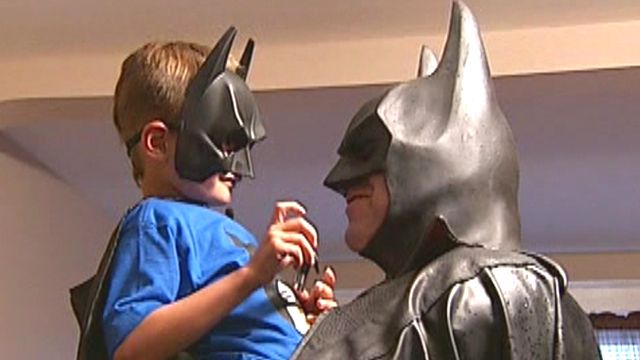 Fatally-ill child meets Batman
