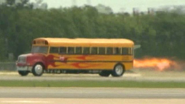 Need for Speed! Jet-Powered School Bus Heats Up Track