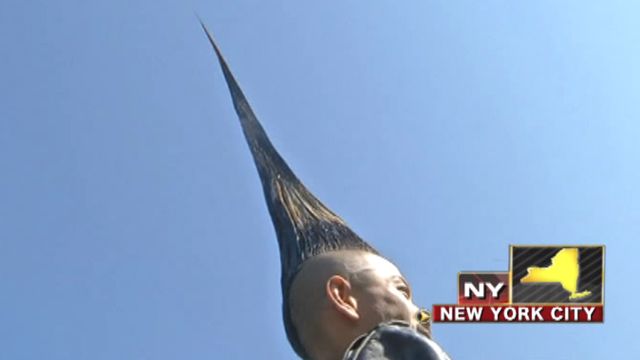 Across America: Man sets world record for tallest mohawk