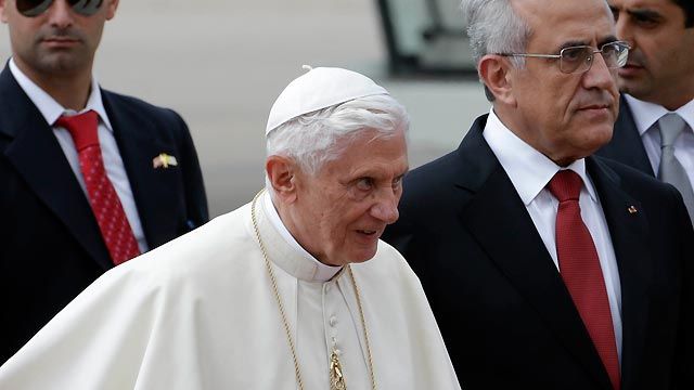 Pope Benedict XVI arrives in Lebanon on peace mission