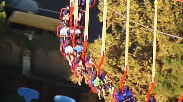 CA Amusement Park Riders Get Stuck
