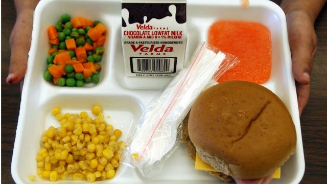 High school students protest calorie cuts in school lunches