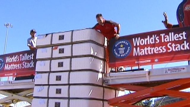 World's Largest Mattress Stack
