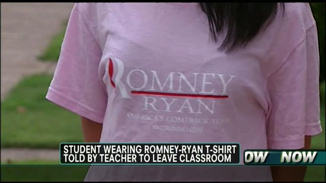 Teacher Kicks Student Out of Class for Wearing Mitt Romney T-Shirt