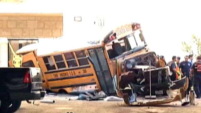 Across America: School bus plunges off highway overpass